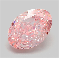 Picture of Lab Grown Diamond 2.03 Carats, Oval with  Cut, Fancy Vivid Pink Color, VS1 Clarity and Certified by IGI