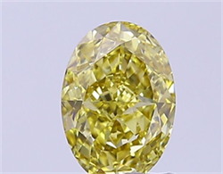 Picture of Lab Grown Diamond 1.58 Carats, Oval with  Cut, Fancy Intense Yellow Color, VVS2 Clarity and Certified by IGI