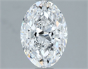 Natural Diamond 1.80 Carats, Oval with  Cut, D Color, VVS2 Clarity and Certified by GIA