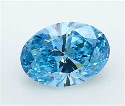 Picture of Lab Grown Diamond 2.38 Carats, Oval with  Cut, Fancy Vivid Blue Color, VVS2 Clarity and Certified by IGI