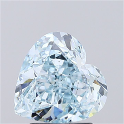 Picture of Lab Grown Diamond 3.00 Carats, Heart with  Cut, Fancy Blue Color, VS1 Clarity and Certified by IGI