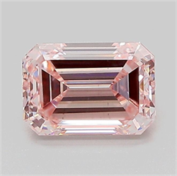 Picture of Lab Grown Diamond 1.23 Carats, Emerald with  Cut, Fancy Intense Pink Color, VS2 Clarity and Certified by IGI