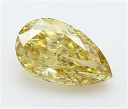 Picture of Lab Grown Diamond 2.01 Carats, Pear with  Cut, Fancy Vivid Yellow Color, VS1 Clarity and Certified by IGI