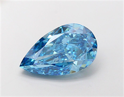 Picture of Lab Grown Diamond 3.51 Carats, Pear with  Cut, Fancy Vivid Blue Color, VS1 Clarity and Certified by IGI