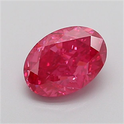 Picture of Lab Grown Diamond 1.39 Carats, Oval with  Cut, Fancy Vivid Pink Color, VVS2 Clarity and Certified by IGI