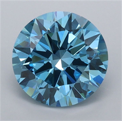 Picture of Lab Grown Diamond 2.00 Carats, Round with Excellent Cut, Fancy Vivid Blue Color, VVS2 Clarity and Certified by IGI