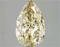 Picture of Lab Grown Diamond 3.00 Carats, Pear with  Cut, Fancy Intense Yellow Color, VS2 Clarity and Certified by IGI