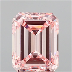 Picture of Lab Grown Diamond 2.00 Carats, Emerald with  Cut, Fancy Intense Pink Color, VS1 Clarity and Certified by IGI