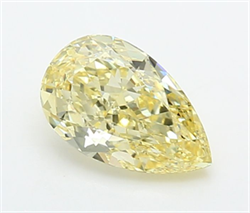 Picture of Lab Grown Diamond 1.40 Carats, Pear with  Cut, Fancy Intense Yellow Color, VS1 Clarity and Certified by IGI