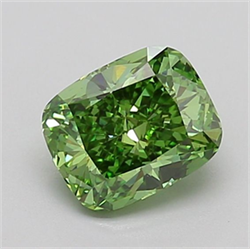 Picture of Lab Grown Diamond 1.47 Carats, CUSHION MODIFIED with  Cut, Fancy Vivid Green Color, VVS2 Clarity and Certified by IGI