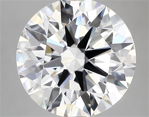 Picture of Lab Grown Diamond 4.06 Carats, Round with Excellent Cut, E Color, VVS2 Clarity and Certified by GIA