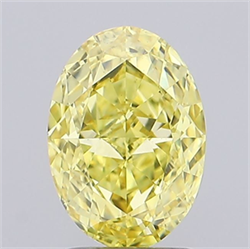 Picture of Lab Grown Diamond 2.53 Carats, Oval with  Cut, Fancy Vivid Yellow Color, VVS2 Clarity and Certified by IGI