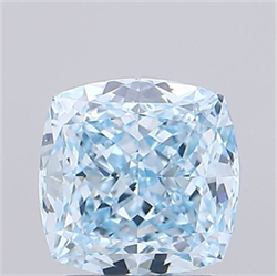 Picture of Lab Grown Diamond 2.01 Carats, CUSHION MODIFIED with  Cut, Fancy Intense Blue Color, VS2 Clarity and Certified by IGI