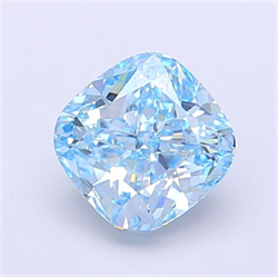 Picture of Lab Grown Diamond 1.20 Carats, CUSHION MODIFIED with  Cut, Fancy Vivid Blue Color, VS1 Clarity and Certified by IGI