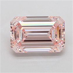 Picture of Lab Grown Diamond 5.86 Carats, Emerald with  Cut, Fancy Pink Color, VVS2 Clarity and Certified by IGI