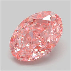 Picture of Lab Grown Diamond 2.05 Carats, Oval with  Cut, Fancy Vivid Pink Color, VVS2 Clarity and Certified by IGI
