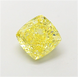 Picture of Lab Grown Diamond 1.79 Carats, CUSHION MODIFIED with  Cut, Fancy Intense Yellow Color, VVS2 Clarity and Certified by IGI