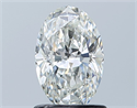 Natural Diamond 1.05 Carats, Oval with  Cut, H Color, SI1 Clarity and Certified by GIA