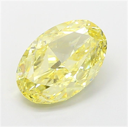Picture of Lab Grown Diamond 3.03 Carats, Oval with  Cut, Fancy Intense Yellow Color, VS1 Clarity and Certified by IGI