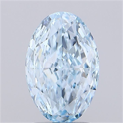 Picture of Lab Grown Diamond 2.40 Carats, Oval with  Cut, Fancy Vivid Blue Color, VS2 Clarity and Certified by IGI