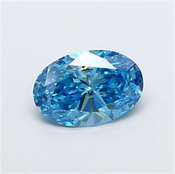 Picture of Lab Grown Diamond 1.51 Carats, Oval with  Cut, Fancy Vivid Blue Color, VS1 Clarity and Certified by IGI