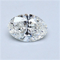 Natural Diamond 0.50 Carats, Oval with  Cut, F Color, VS2 Clarity and Certified by GIA