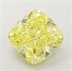 Picture of Lab Grown Diamond 11.08 Carats, CUSHION MODIFIED with  Cut, Fancy Intense Yellow Color, VS1 Clarity and Certified by IGI