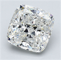 Diamante Natural 3.11 quilates, Del cojín , Color F, claridad SI2 y certificado GIA