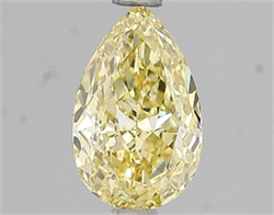 Picture of Lab Grown Diamond 1.51 Carats, Pear with  Cut, Fancy Intense Yellow Color, VS1 Clarity and Certified by IGI