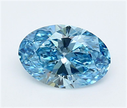 Picture of Lab Grown Diamond 2.05 Carats, Oval with  Cut, Fancy Vivid Blue Color, VVS1 Clarity and Certified by IGI