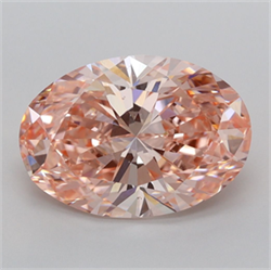 Picture of Lab Grown Diamond 3.51 Carats, Oval with  Cut, Fancy Vivid Pink Color, VVS1 Clarity and Certified by IGI