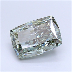 Picture of Lab Grown Diamond 3.53 Carats, CUSHION MODIFIED with  Cut, Fancy Intense Green Color, VVS2 Clarity and Certified by IGI