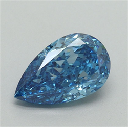 Picture of Lab Grown Diamond 1.25 Carats, Pear with  Cut, Fancy Vivid Blue Color, VS1 Clarity and Certified by IGI