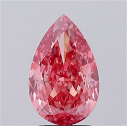 Picture of Lab Grown Diamond 3.09 Carats, Pear with  Cut, Fancy Vivid Pink Color, VS1 Clarity and Certified by IGI
