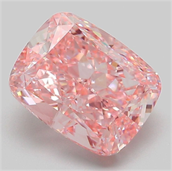 Picture of Lab Grown Diamond 4.13 Carats, CUSHION MODIFIED with  Cut, Fancy Vivid Pink Color, VS2 Clarity and Certified by IGI