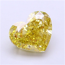 Picture of Lab Grown Diamond 2.02 Carats, Heart with  Cut, Fancy Intense Yellow Color, VS2 Clarity and Certified by IGI