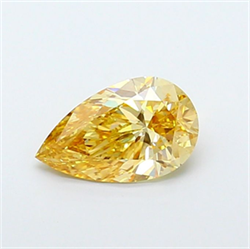 Picture of Lab Grown Diamond 2.01 Carats, Pear with  Cut, Fancy Intense Yellow Color, VS2 Clarity and Certified by IGI