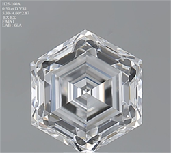 Picture of Natural Diamond 0.50 Carats, HEXAGONAL with  Cut, D Color, VS1 Clarity and Certified by GIA