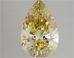 Picture of Lab Grown Diamond 3.02 Carats, Pear with  Cut, Fancy Intense Yellow Color, VVS2 Clarity and Certified by IGI