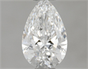Natural Diamond 0.53 Carats, Pear with  Cut, E Color, VS1 Clarity and Certified by GIA