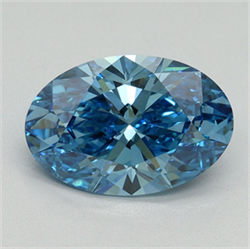 Picture of Lab Grown Diamond 2.13 Carats, Oval with  Cut, Fancy Vivid Blue Color, VS1 Clarity and Certified by IGI