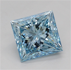 Picture of Lab Grown Diamond 2.07 Carats, Princess with  Cut, Fancy Vivid Blue Color, VS1 Clarity and Certified by IGI