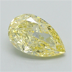 Picture of Lab Grown Diamond 1.47 Carats, Pear with  Cut, Fancy Intense Yellow Color, VS1 Clarity and Certified by IGI