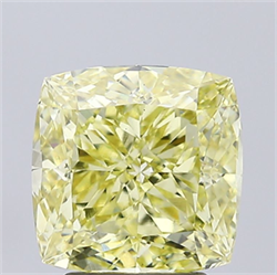 Picture of Lab Grown Diamond 3.01 Carats, CUSHION MODIFIED with  Cut, Fancy Intense Yellow Color, VS1 Clarity and Certified by IGI