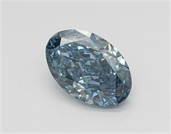 Picture of Lab Grown Diamond 1.37 Carats, Oval with  Cut, Fancy Vivid Blue Color, VS1 Clarity and Certified by IGI