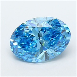 Picture of Lab Grown Diamond 2.09 Carats, Oval with  Cut, Fancy Vivid Blue Color, VS1 Clarity and Certified by IGI