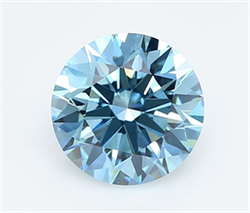Picture of Lab Grown Diamond 2.50 Carats, Round with Ideal Cut, Fancy Vivid Blue Color, VVS2 Clarity and Certified by IGI