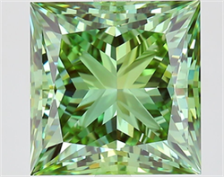 Picture of Lab Grown Diamond 5.41 Carats, Princess with  Cut, Fancy Vivid Green Color, VS1 Clarity and Certified by IGI