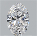 Natural Diamond 0.54 Carats, Oval with  Cut, D Color, VVS2 Clarity and Certified by GIA