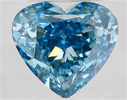 Picture of Lab Grown Diamond 4.11 Carats, Heart with  Cut, Fancy Vivid Blue Color, VVS2 Clarity and Certified by IGI